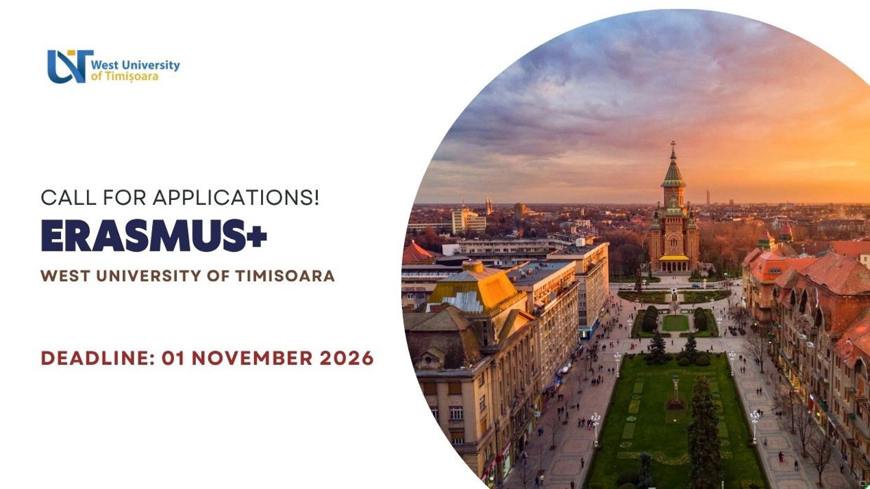 Відкрито конкурс ERASMUS+ до Західного університету Тімішоари, Румунія, на весняний семестр 2027 р.