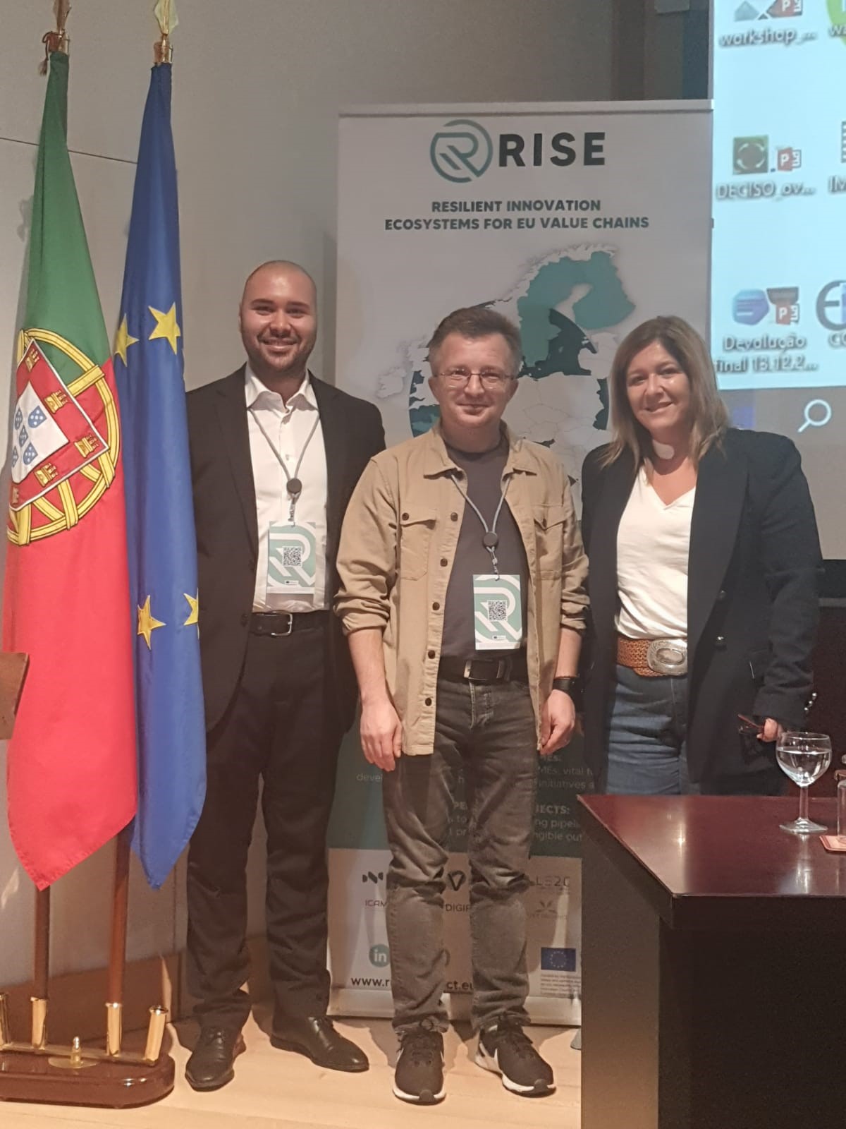 З організаторами міжнародного семінару RISE Pitch Session on Metals, Stone and Construction (м. Евора, Португалія)