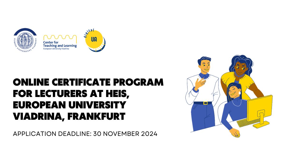 Online certificate program for lecturers at HEIs, European University Viadrina, Frankfurt 