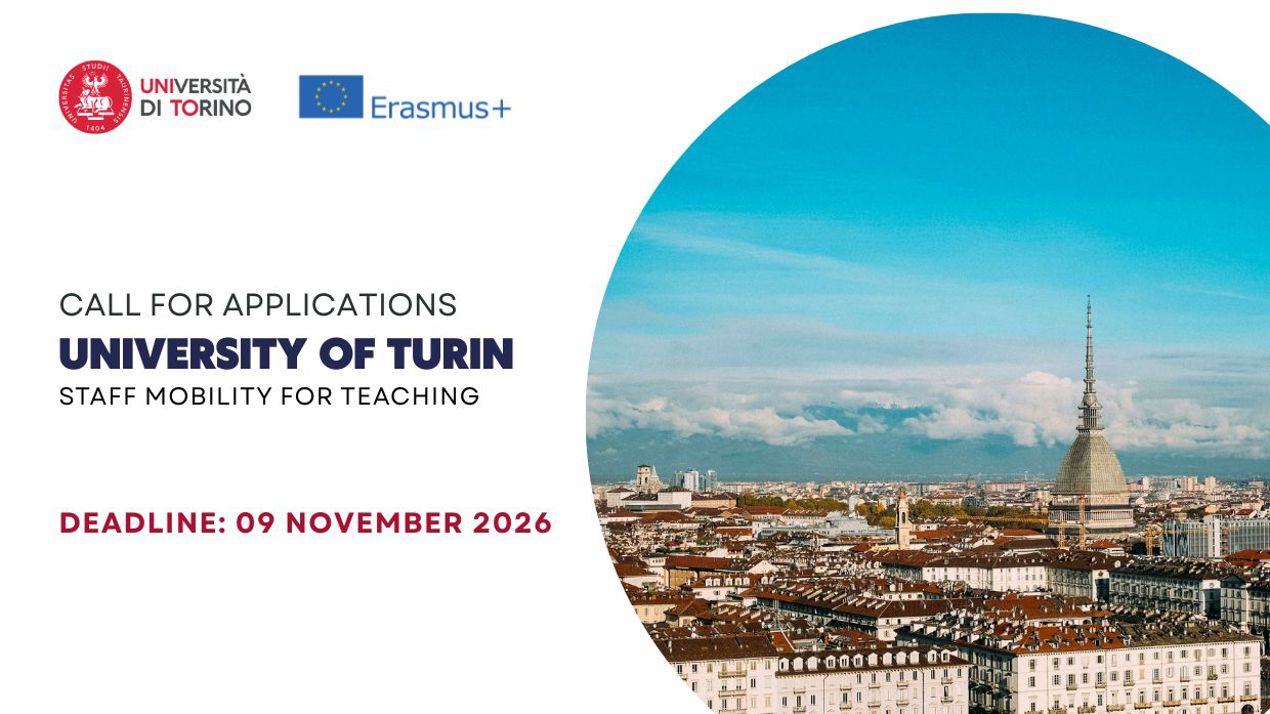 Відкрито конкурс ERASMUS+ Staff Mobility for Teaching до Туринського університету (Італія) на весняний семестр 2027 р.