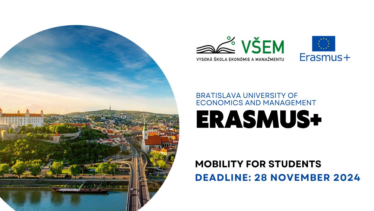 Відкрито конкурс ERASMUS+ в Братиславський університет економіки та менеджменту (Словаччина) на весняний семестр 2025