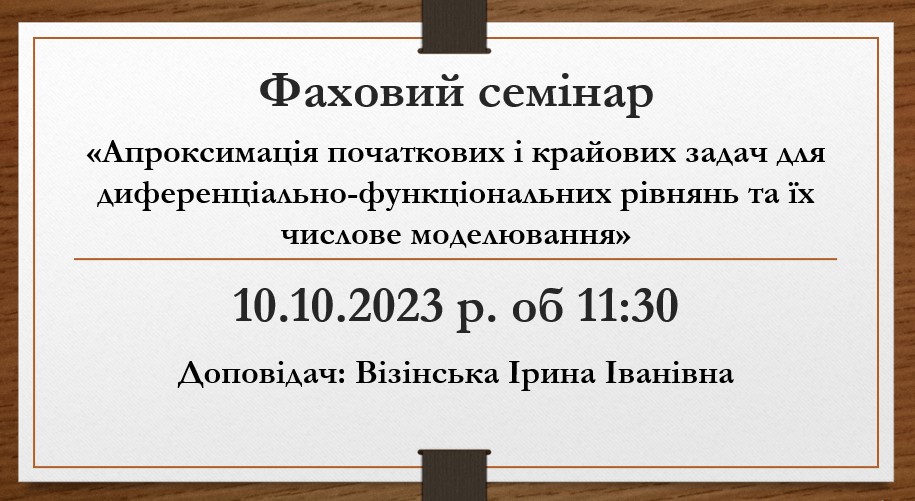 Фаховий семінар Ірини Візінської