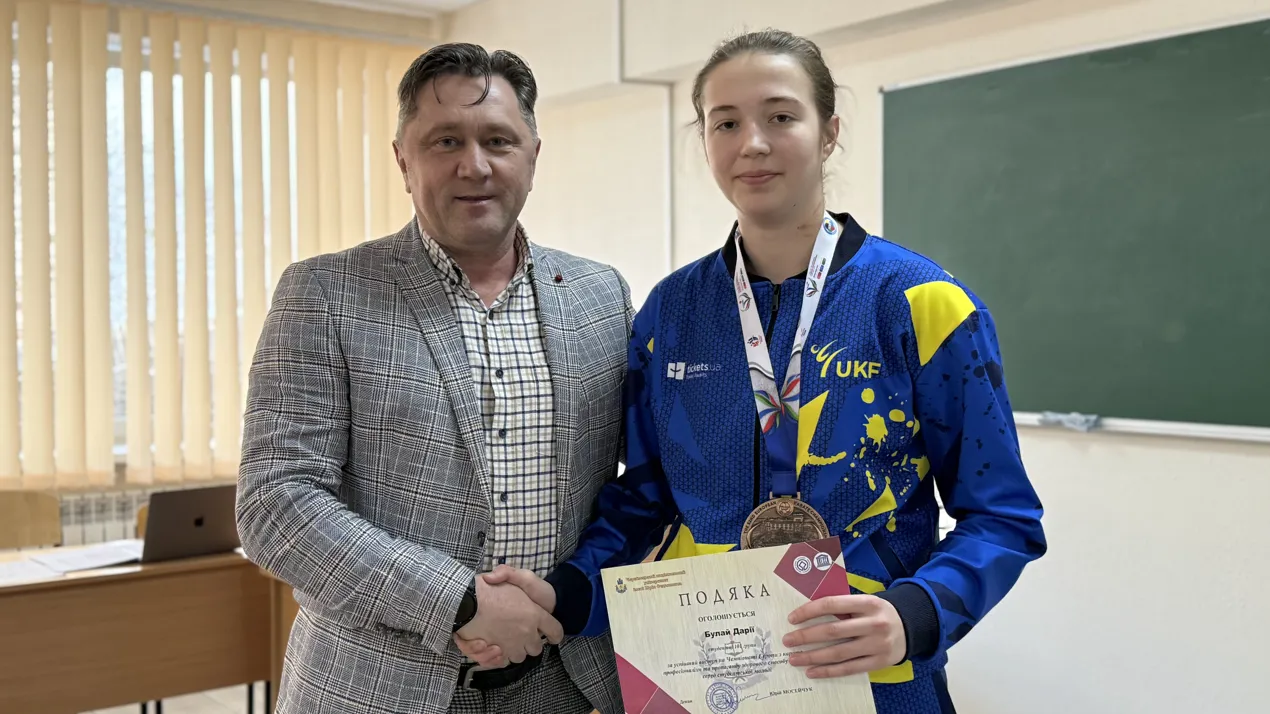 Вчена рада факультету: відзначення студентки 1 курсу спеціальності 017 "Фізична культура і спорт" Булай Дарії 