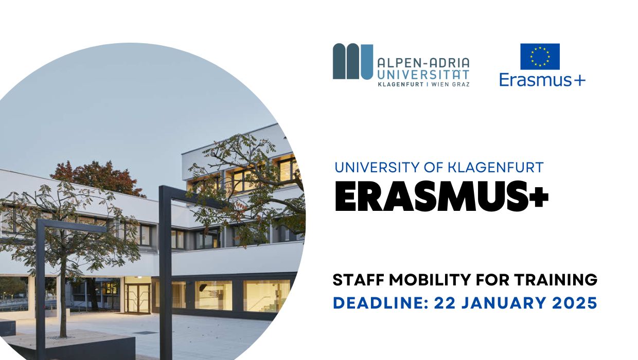 Відкрито конкурс ERASMUS+ Staff Mobility for Training до Клаґенфуртського університету Альпен-Адрія (Австрія) 