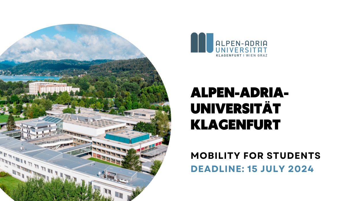 Відкрито конкурс в Клаґенфуртський університет Альпен-Адрія (Австрія) на осінній семестр 2024/25 (додаткова стипендія)