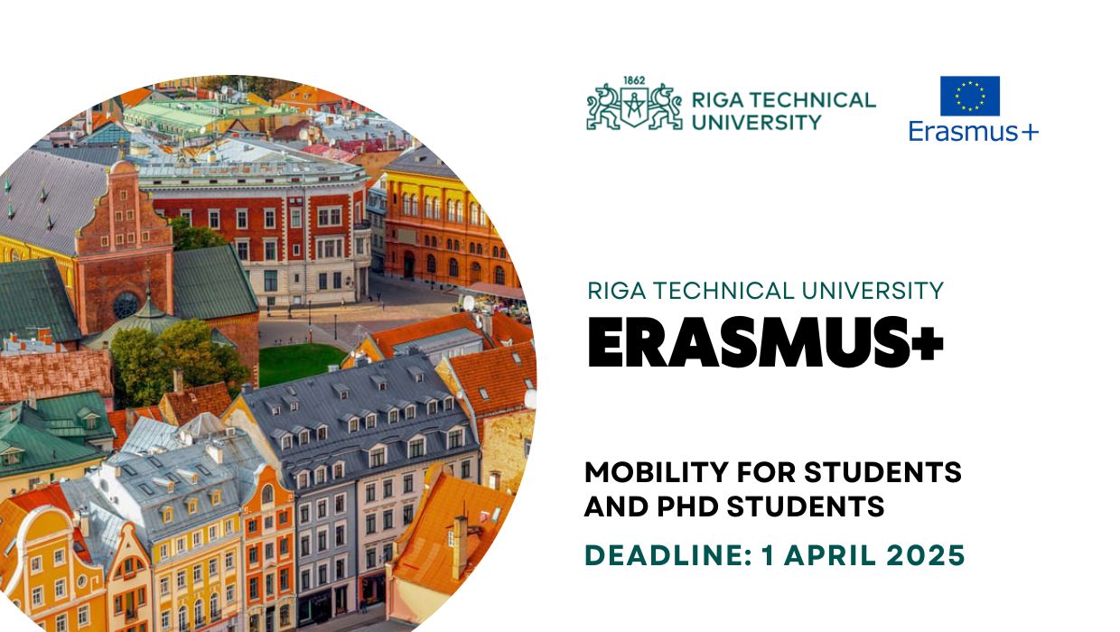 Відкрито конкурс ERASMUS+ до Ризького технічного університету (Латвія) на осінній семестр 2025