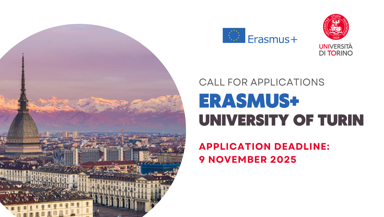 Відкрито конкурс ERASMUS+ до Туринського університету (Італія) на весняний семестр 2026