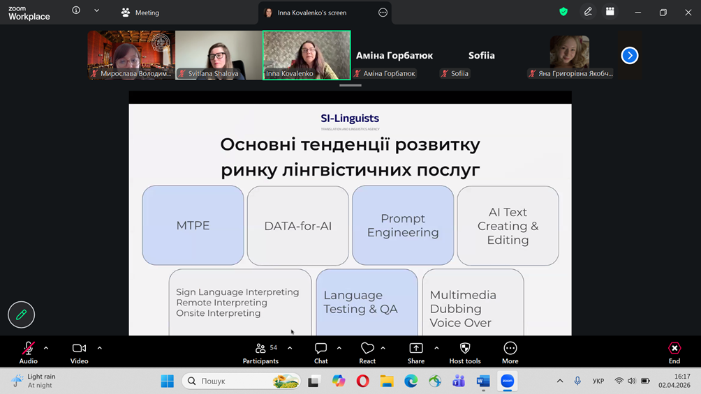 Зустріч студентів кафедри з перекладачками та засновницями SL-Linguists