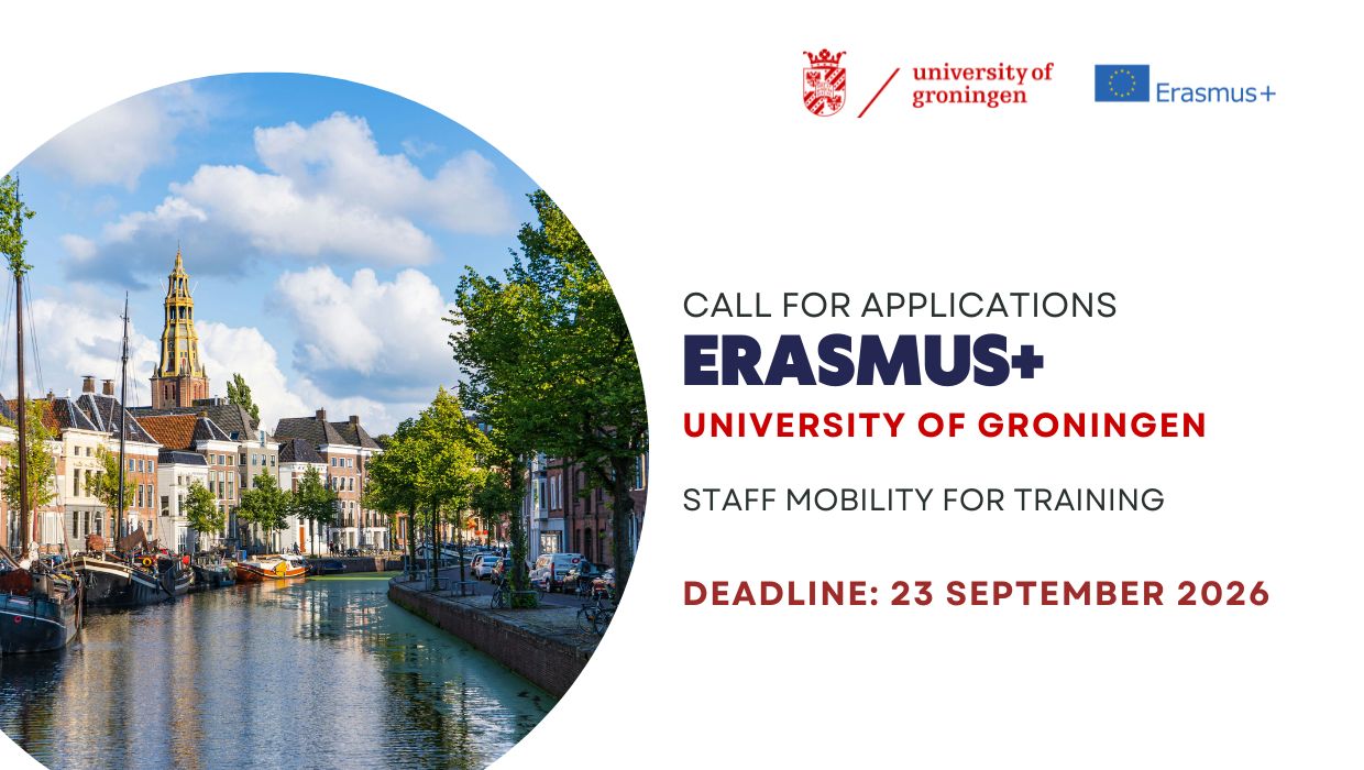 Відкрито конкурс ERASMUS+ Staff Mobility for Training до Університету м. Гронінгена (Нідерланди) на весняний семестр 2027