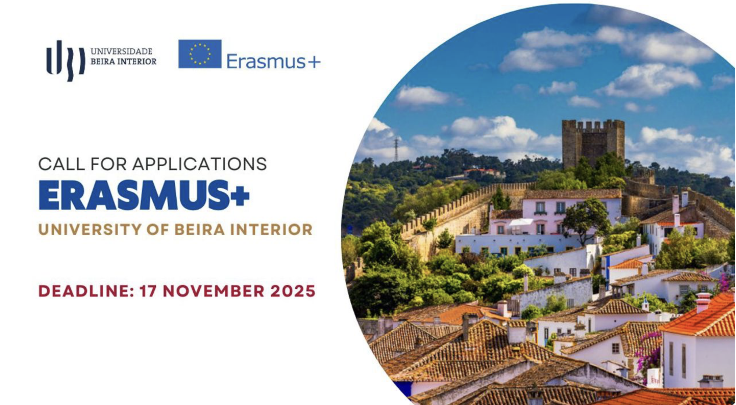 Відкрито конкурс ERASMUS+ на семестрове навчання до Університету Внутрішньої Бейри (Португалія) на весняний семестр 2026