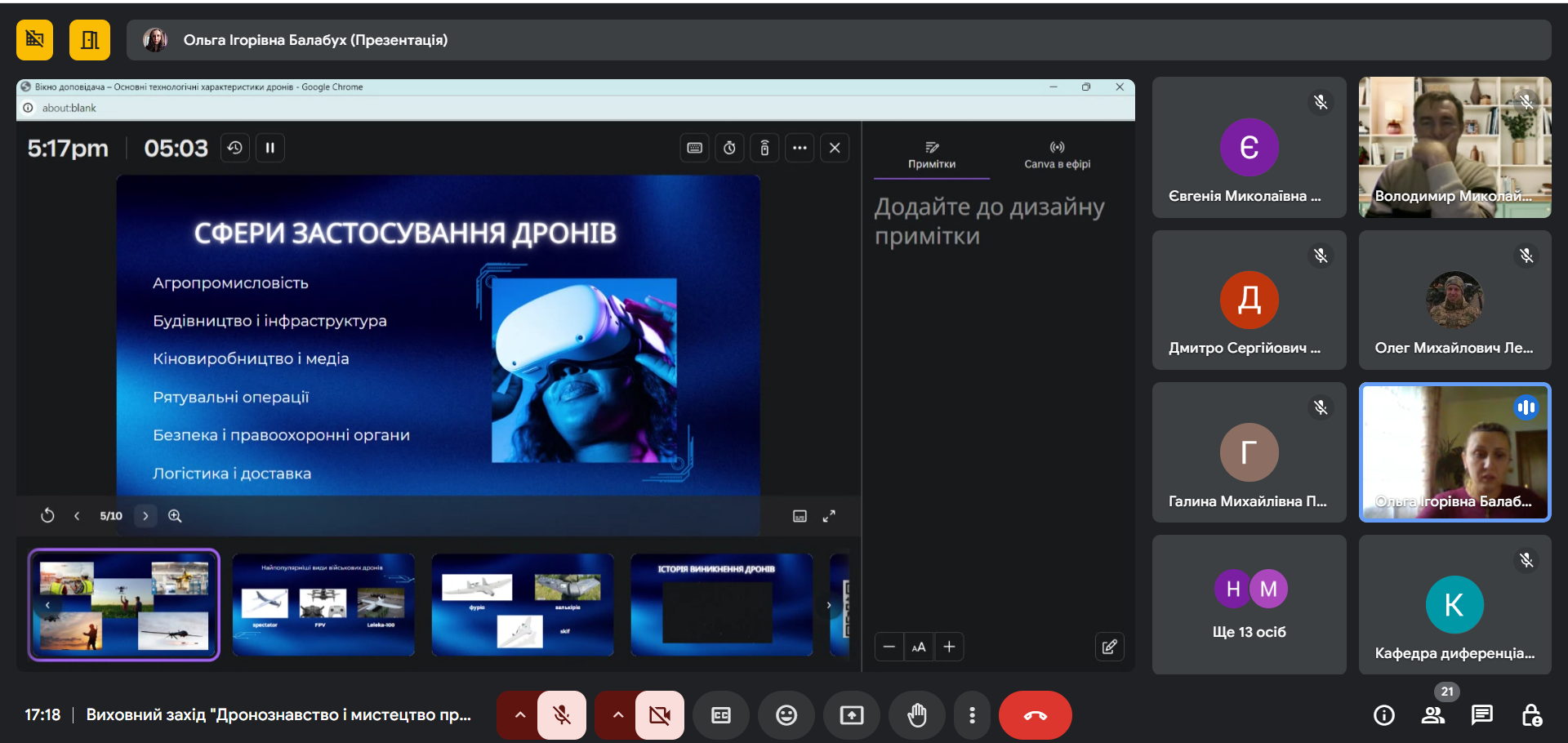 Виховний захід "Дронознавство і мистецтво презентацій: Як технології поєднуються з безпекою та правовими аспектами"