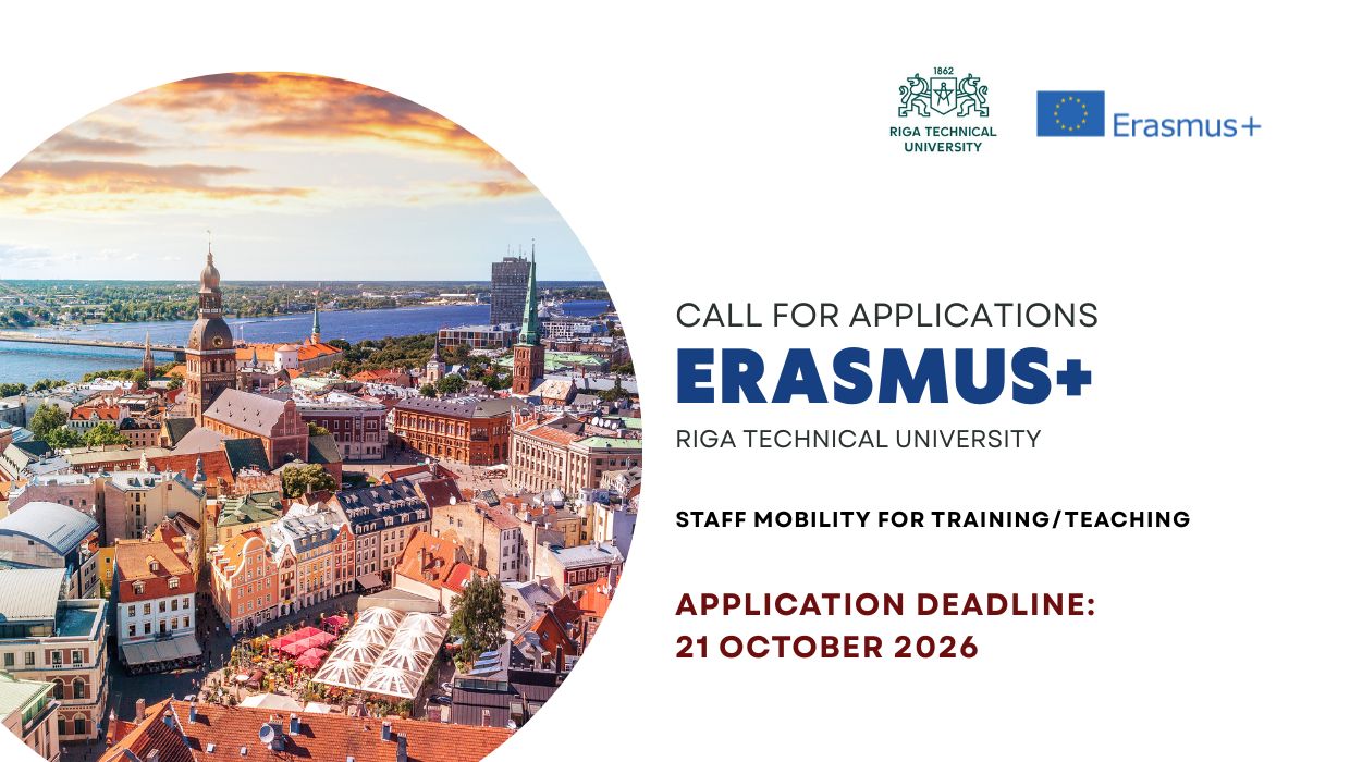 Відкрито конкурс ERASMUS+ Staff Mobility for Training/Teaching до Ризького технічного університету (Латвія) на весняний семестр 2026/2027 н.р.