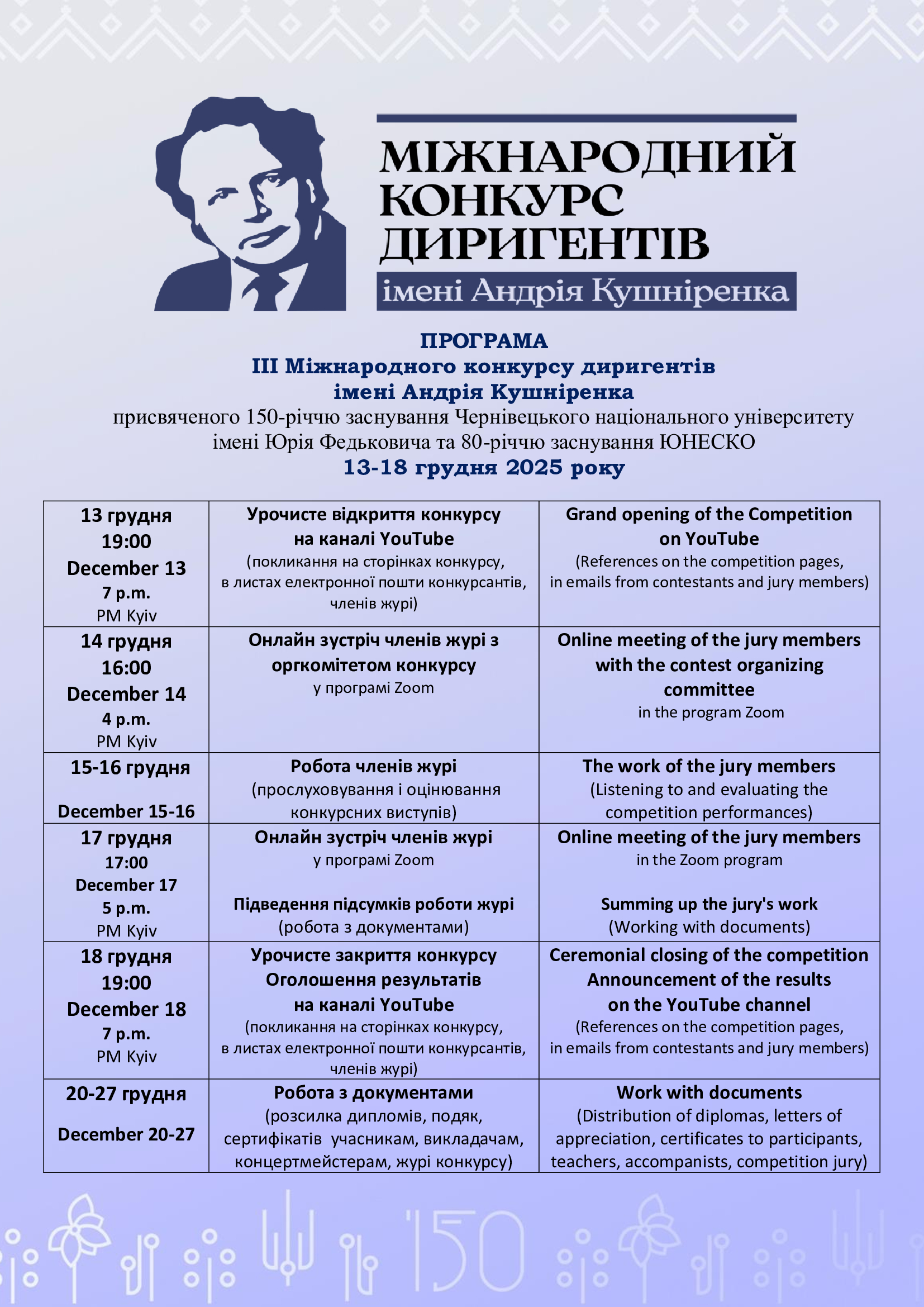 Урочисте відкриття ІІІ Міжнародного конкурсу диригентів імені Андрія Кушніренка