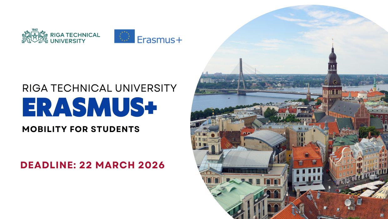 Відкрито конкурс ERASMUS+ до Ризького технічного університету (Латвія) на осінній семестр 2026