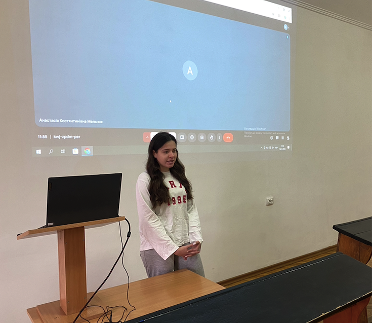  Вікторія Мельник на захисті навчальної (телевізійної) практики