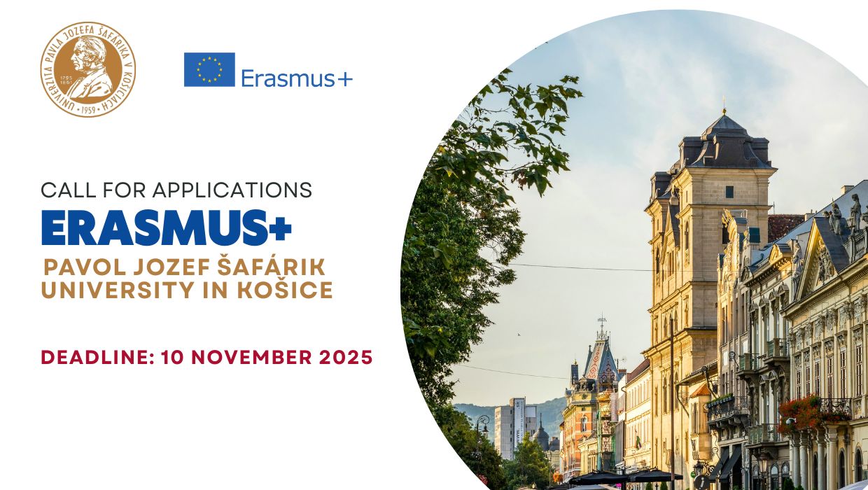 Відкрито конкурс ERASMUS+ до Університету Павла Йозефа Шафарика м. Кошице (Словаччина)