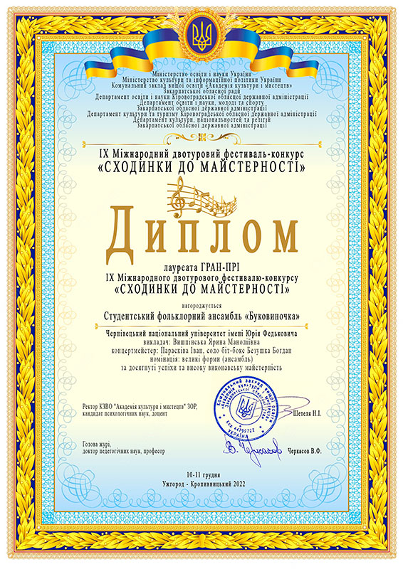 Гран-прі у ансамбля «Буковиночка» 