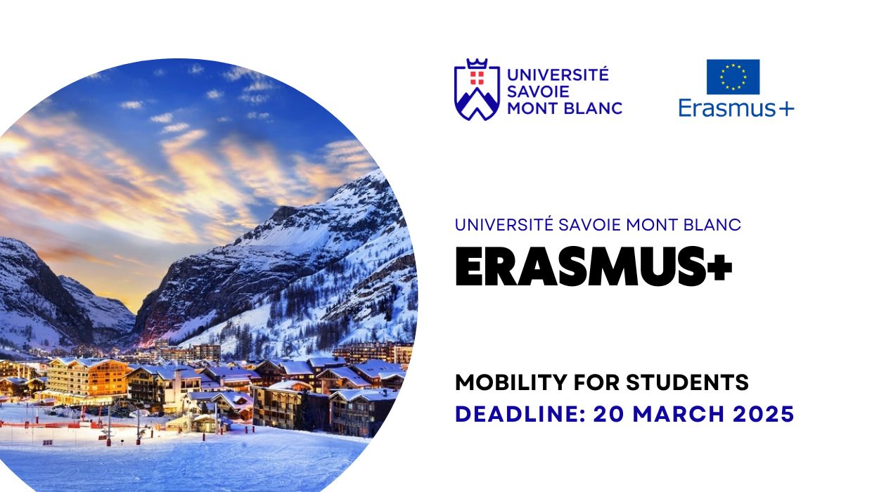 Відкрито конкурс ERASMUS+ в Університеті Савойя Монблан (Франція) на осінній семестр 2026