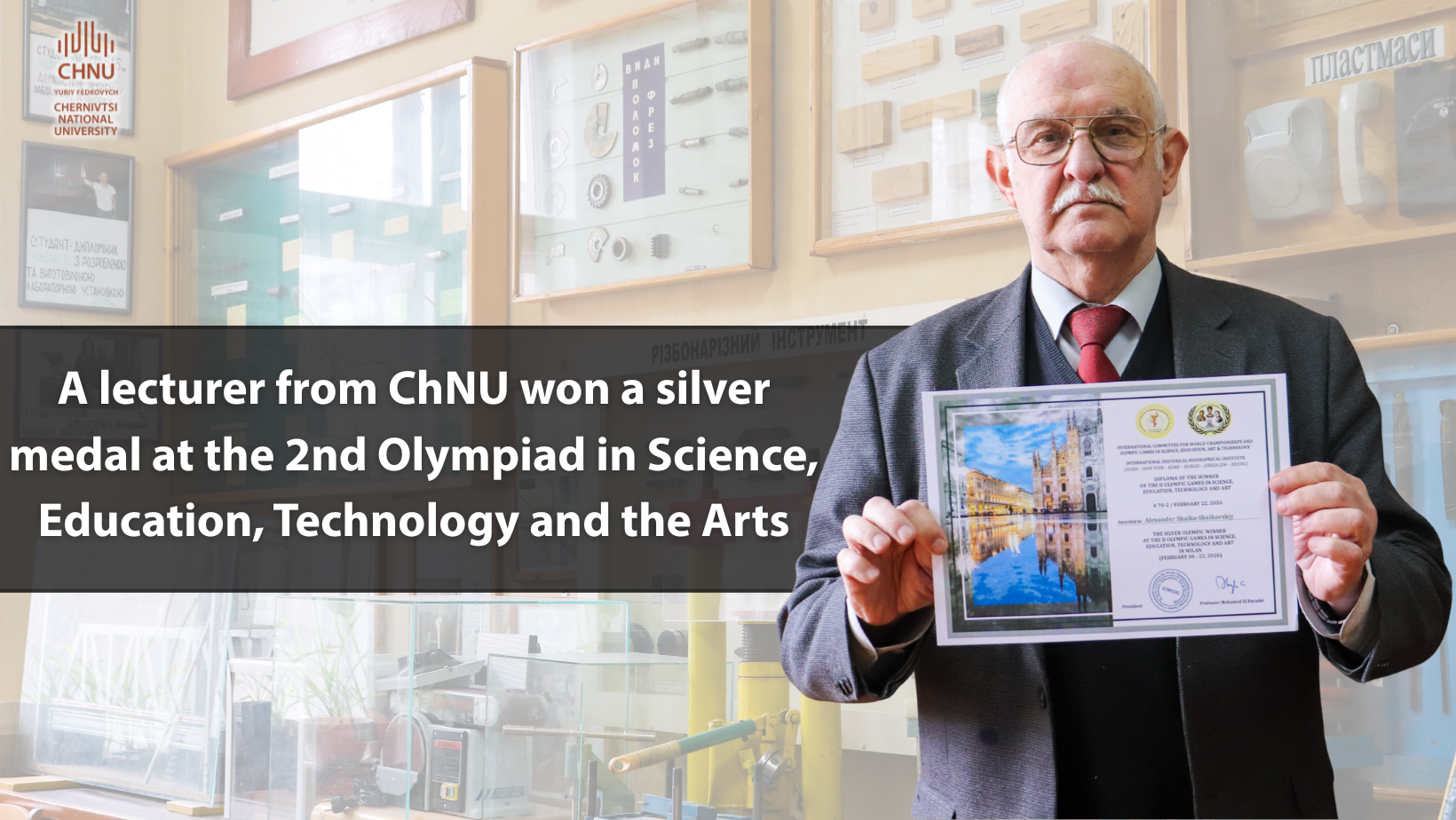 A lecturer from ChNU won a silver medal at the 2nd Olympic Games of Science, Education, Technology and Art in Milan