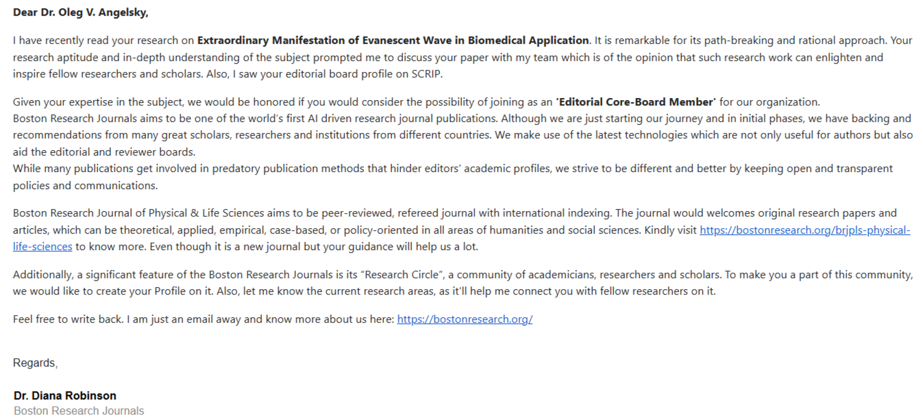 Професора Олега Ангельського запрошено до редакційної ради міжнародного наукового журналу