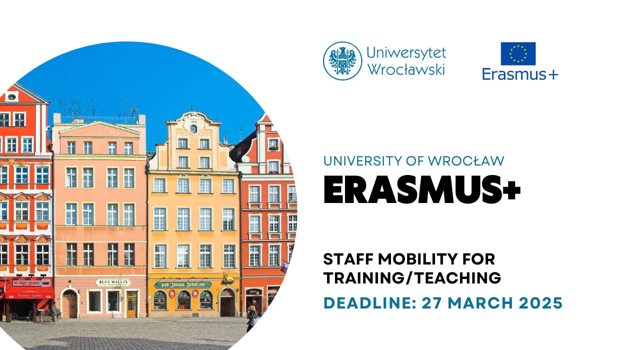 Відкрито конкурс ERASMUS+ Staff Mobility for Training/Teaching до Вроцлавського університету (Польща) 2025