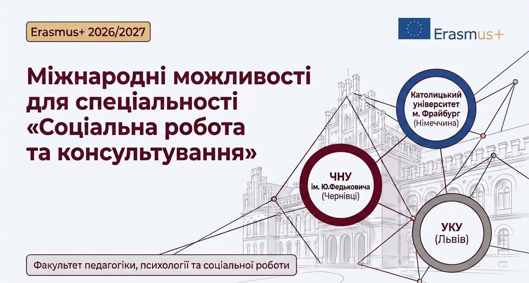 Міжнародні проєкти Erasmus+ для студентів спеціальності «Соціальна робота та консультування»