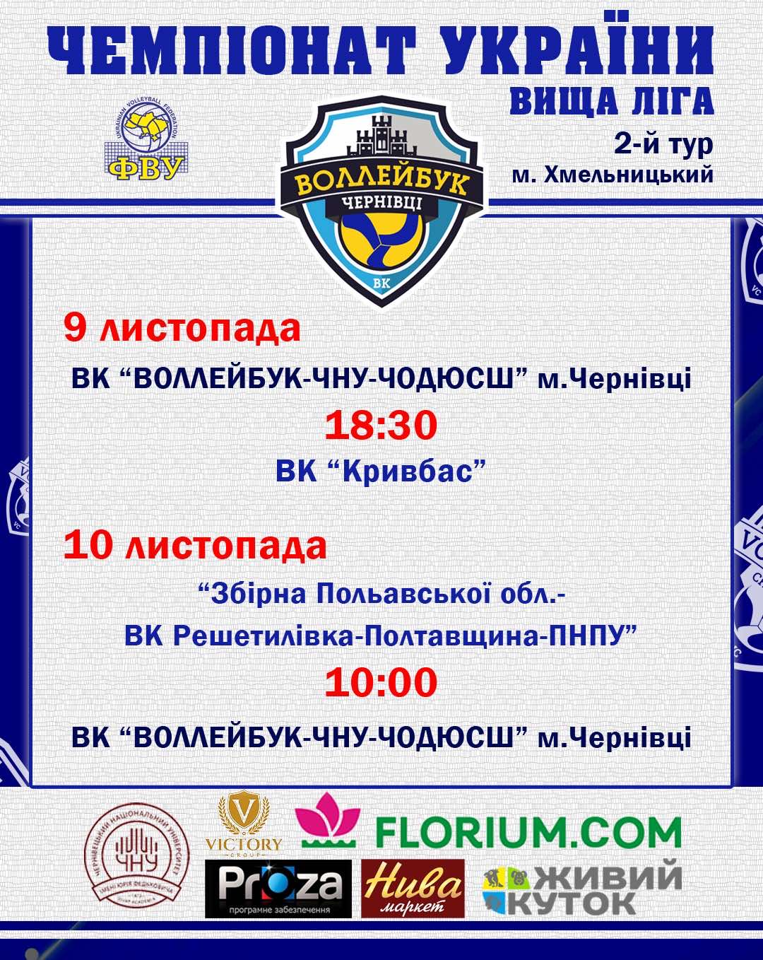 Другий тур чемпіонату України з волейболу серед жіночих команд