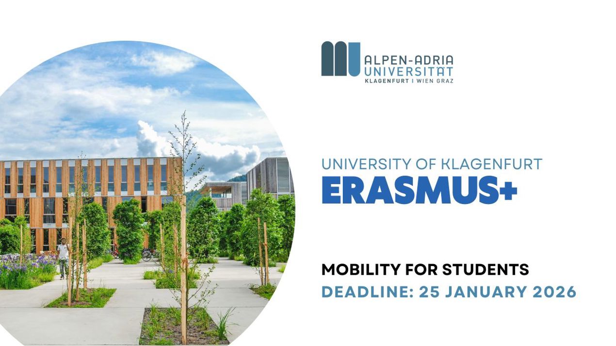 Відкрито конкурс ERASMUS+ в Клаґенфуртський університет Альпен-Адрія (Австрія) на осінній семестр 2026/2027