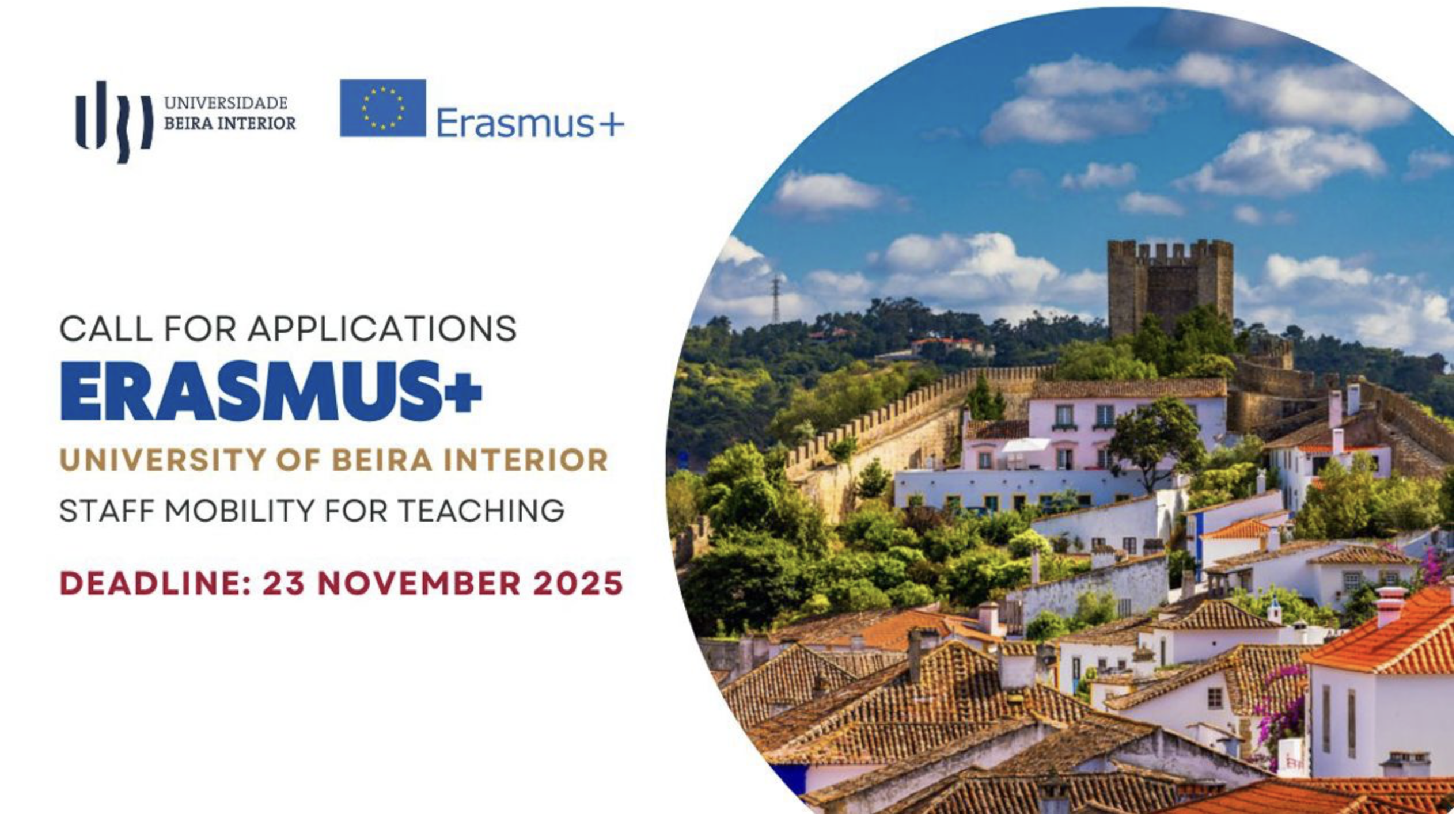 Відкрито конкурс ERASMUS+ Staff Mobility for Teaching до Університету Внутрішньої Бейри (Португалія) на весняний семестр 2026