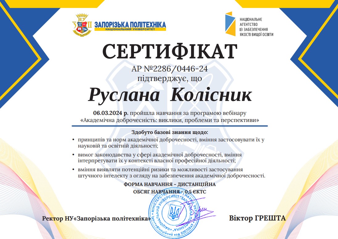 Колісник Р.С.