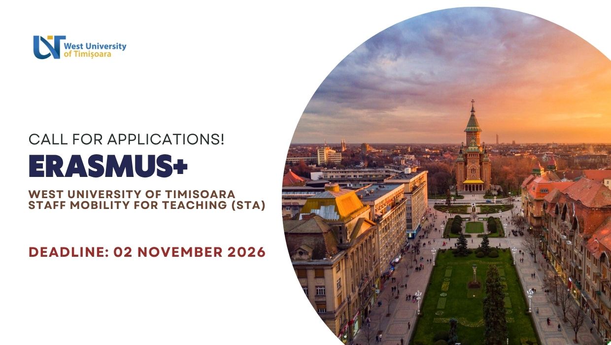 Відкрито конкурс ERASMUS+ Staff Mobility for Teaching  до Західного університету Тімішоари,  Румунія, на весняний семестр 2027 р.
